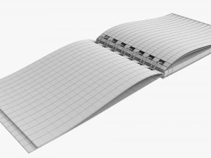 Notebook with spiral 02 opened 3D Model