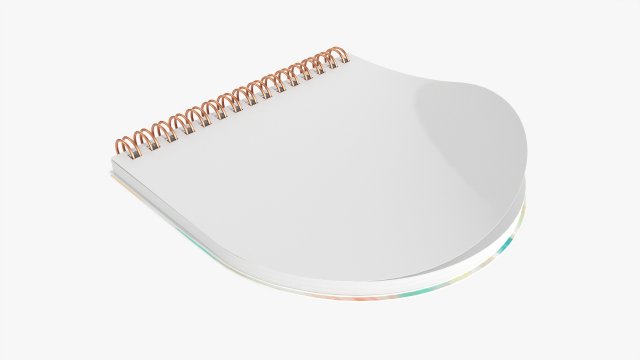 Notebook with spiral 03 flipped Modelo 3D .c4d .max .obj .3ds .fbx .stl .blend 