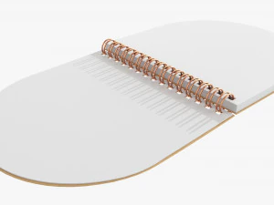 Notebook with spiral 03 opened 3D Model