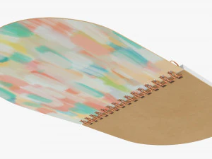 Notebook with spiral 03 opened 3D Model