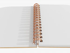 Notebook with spiral 03 opened 3D Model