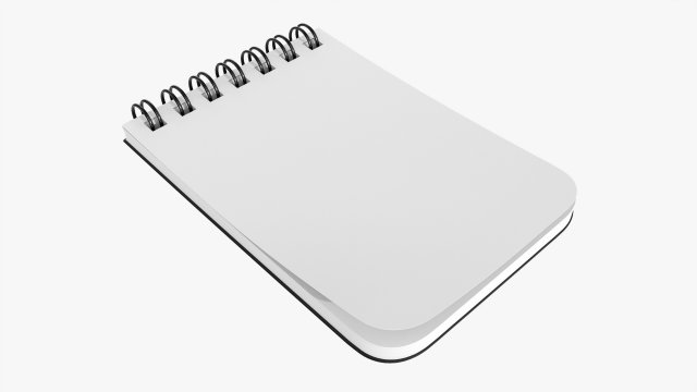 Notebook with spiral 04 flipped 3D Model .c4d .max .obj .3ds .fbx .stl .blend 