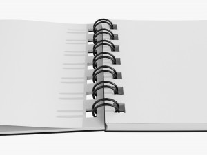 Notebook with spiral 04 opened Modèle 3D