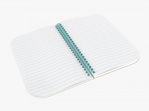 Notebook with spiral 05 opened 3Dモデル