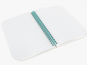 Notebook with spiral 05 opened Model 3D