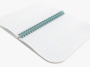 Notebook with spiral 05 opened 3D Model