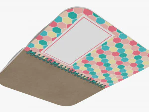 Notebook with spiral 05 opened 3D Model