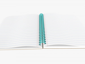 Notebook with spiral 05 opened Model 3D