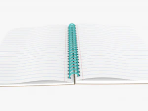 Notebook with spiral 05 opened 3D Model
