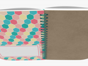 Notebook with spiral 05 opened Model 3D