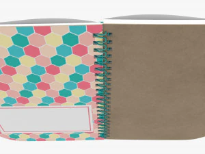 Notebook with spiral 05 opened 3D Model