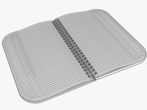 Notebook with spiral 05 opened Model 3D