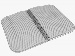 Notebook with spiral 05 opened 3D Model