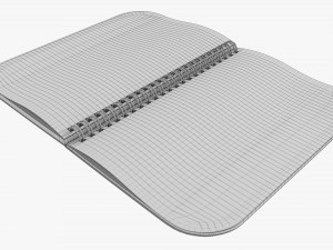 Notebook with spiral 05 opened Model 3D