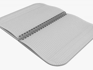 Notebook with spiral 05 opened 3D Model