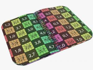 Notebook with spiral 05 opened Model 3D