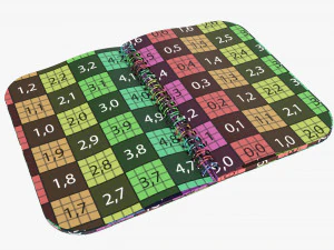 Notebook with spiral 05 opened 3D Model