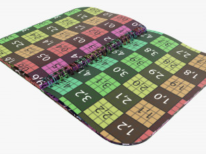 Notebook with spiral 05 opened Model 3D