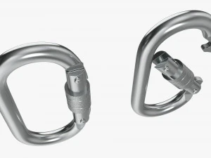 Oval shape climbing carabiners 3D Model