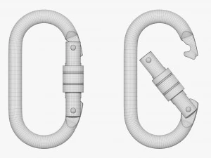 Oval shape climbing carabiners 3D Model