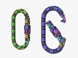 Oval shape climbing carabiners 3D Model