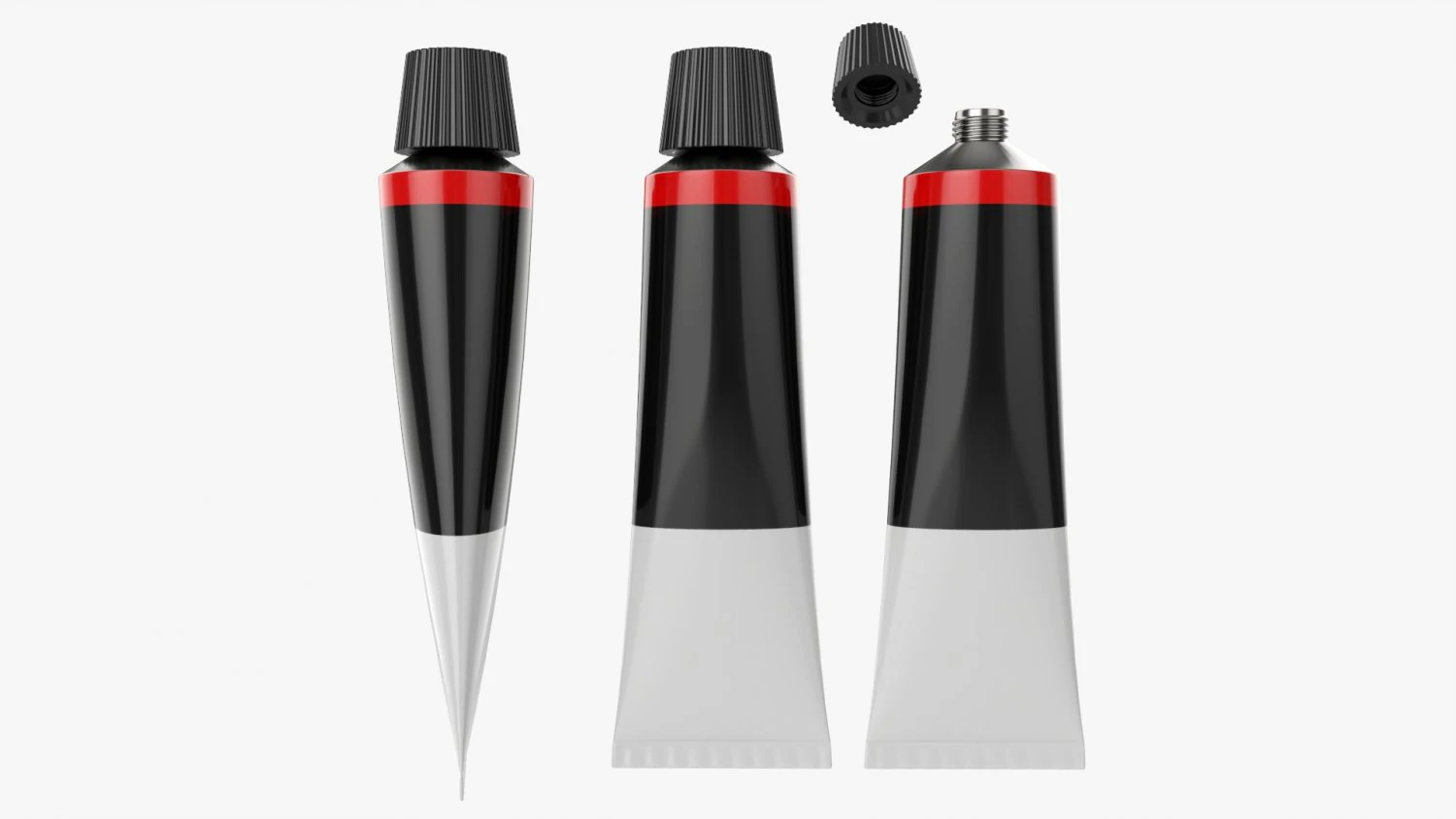 Paint tin tube 01 3D Model .c4d .max .obj .3ds .fbx .stl .blend