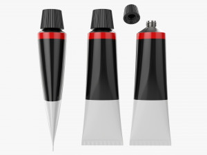 Paint tin tube 01 Model 3D