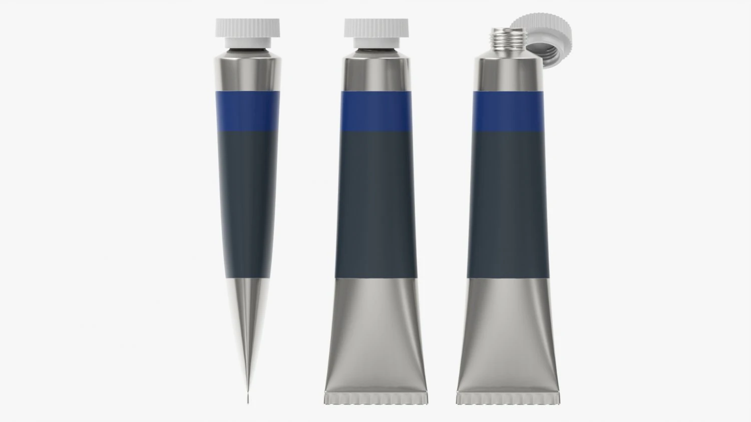 Paint tin tube 02 3D Model .c4d .max .obj .3ds .fbx .stl .blend