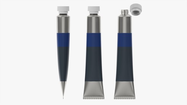 Paint tin tube 02 small 3D Model .c4d .max .obj .3ds .fbx .stl .blend 