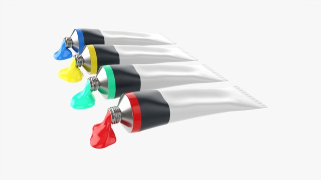 Paint tin tubes opened 3D मॉडल .c4d .max .obj .3ds .fbx .stl .blend 
