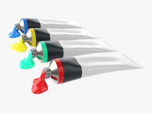 Paint tin tubes opened Modelo 3D