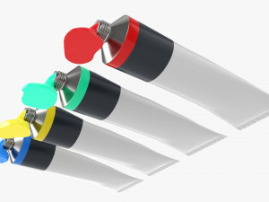 Paint tin tubes opened 3D मॉडल