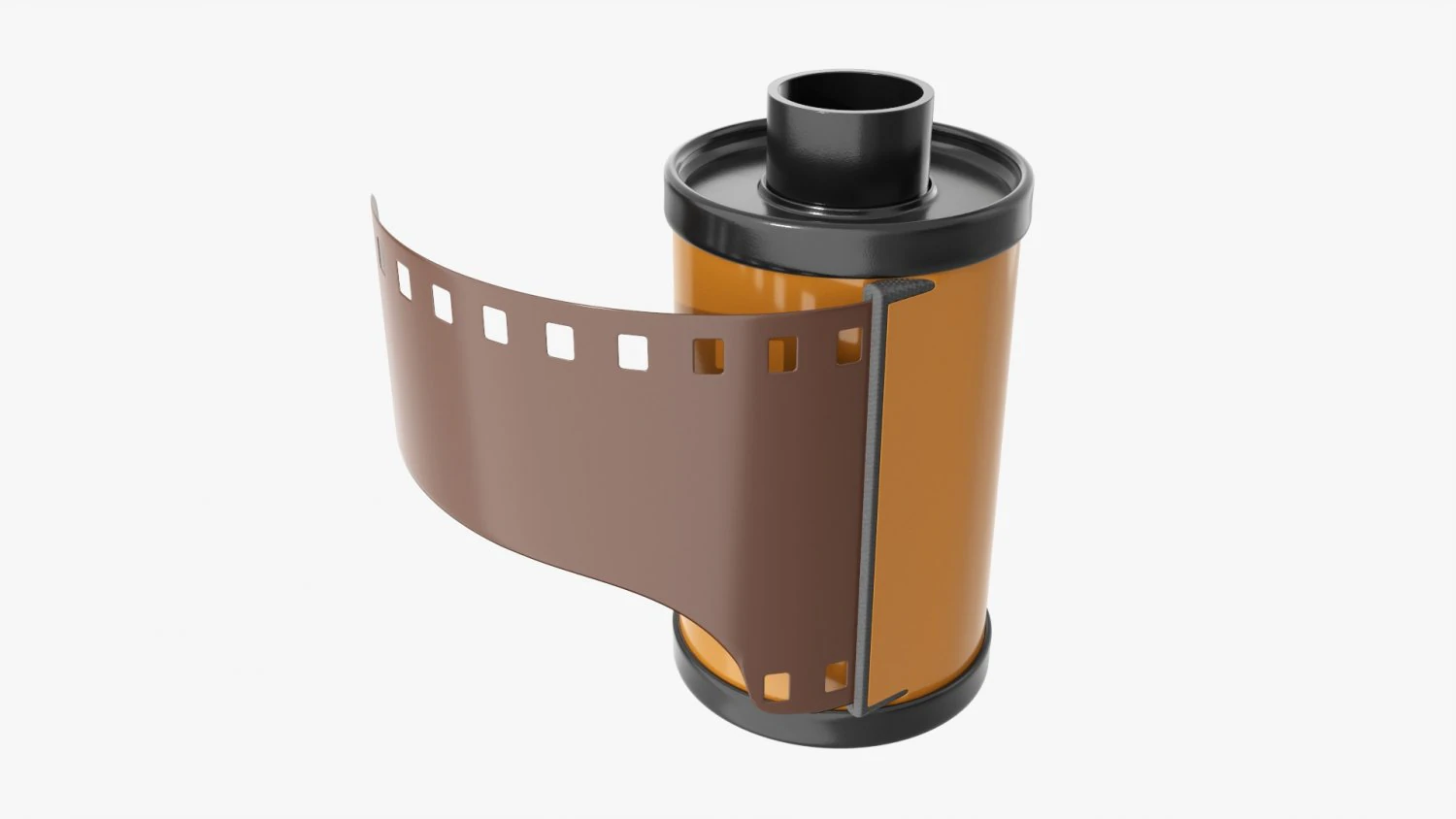Photographic film with cassette 3D Model .c4d .max .obj .3ds .fbx .stl .blend 