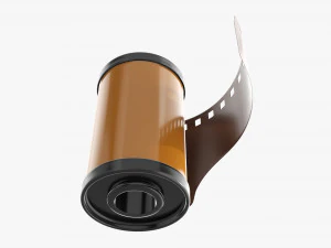 Photographic film with cassette 3D Model