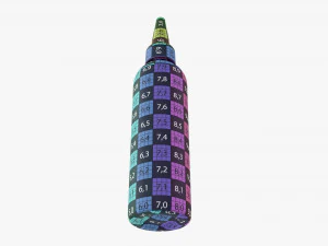 Plastic bottle mockup 01 3D Model