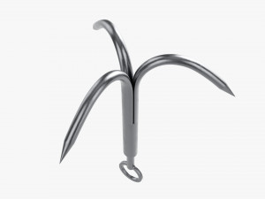Stainless steel grappling hook 3D 모델
