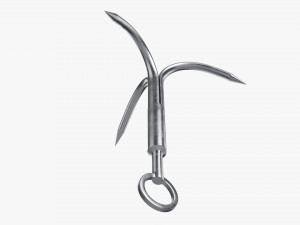Stainless steel grappling hook 3D 모델