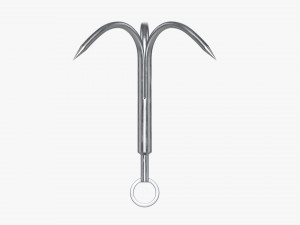 Stainless steel grappling hook 3D 모델