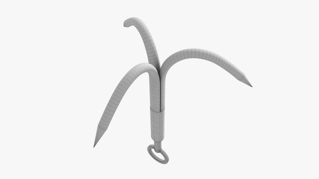 Stainless steel grappling hook 3D Model in Tools 3DExport