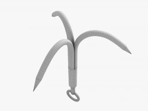 Stainless steel grappling hook 3D Model