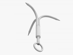 Stainless steel grappling hook 3D Model