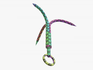 Stainless steel grappling hook 3D Model
