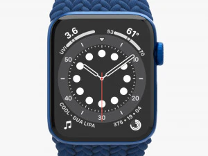 Apple Watch Series 6 Braided Solo Loop Blue 3D Model