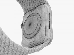 Apple Watch Series 6 Braided Solo Loop Blue 3D Model