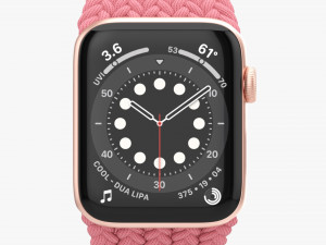 Apple Watch Series 6 Braided Solo Loop Gold 3D Model