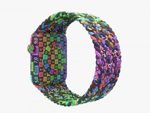 Apple Watch Series 6 Braided Solo Loop Gold 3D Model