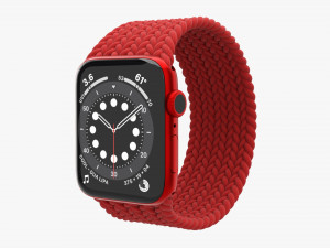 Apple Watch Series 6 Braided Solo Loop Red 3D Model