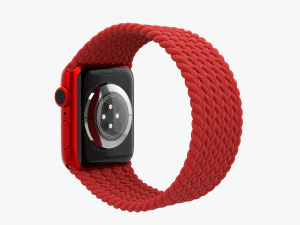 Apple Watch Series 6 Solo Loop intrecciato rosso Modello 3D