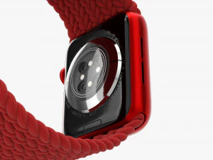 Apple Watch Series 6 Solo Loop intrecciato rosso Modello 3D