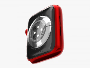 Apple Watch Series 6 Solo Loop intrecciato rosso Modello 3D
